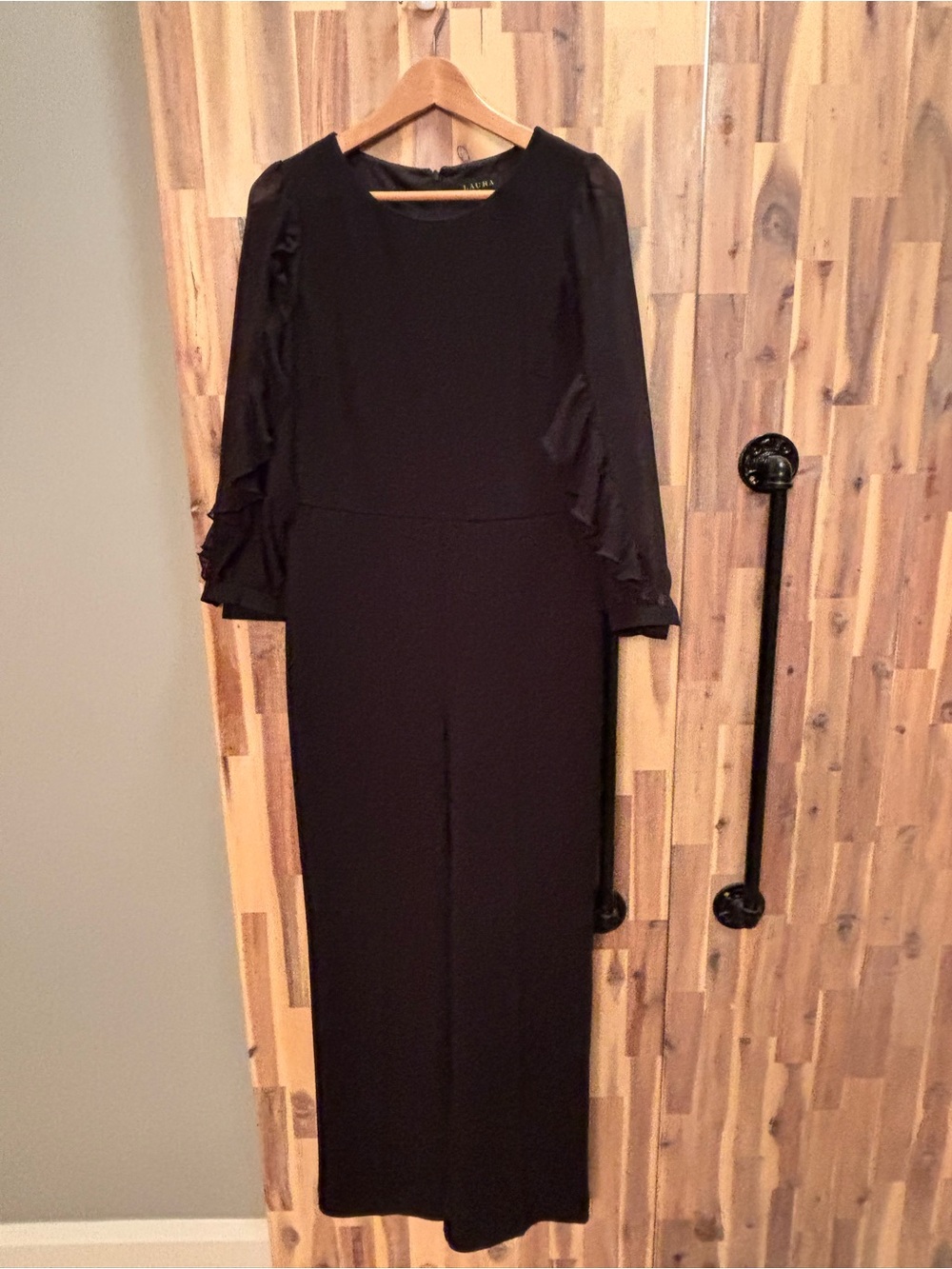 Laura Evening Pantsuit Sheer Ruffled Sleeve Set Size 8